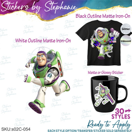 (s02C-054) Buzz Lightyear Toy Story Graphic Iron-On Transfer or Sticker
