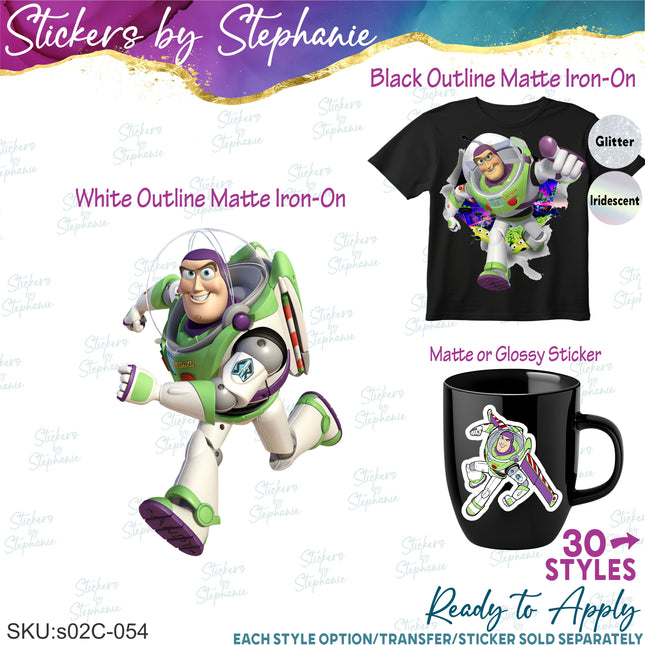(s02C-054) Buzz Lightyear Toy Story Graphic Iron-On Transfer or Sticker
