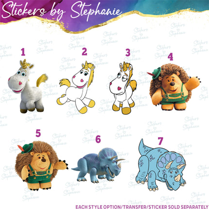 (s02C-059) Buttercup Mr Pricklepants Trixie Graphic Iron-On Transfer or Sticker