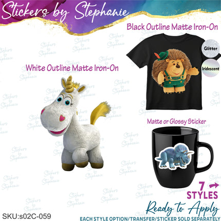 (s02C-059) Buttercup Mr Pricklepants Trixie Graphic Iron-On Transfer or Sticker