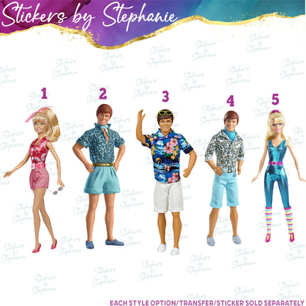 (s02C-060) Barbie Ken Graphic Iron-On Transfer or Sticker