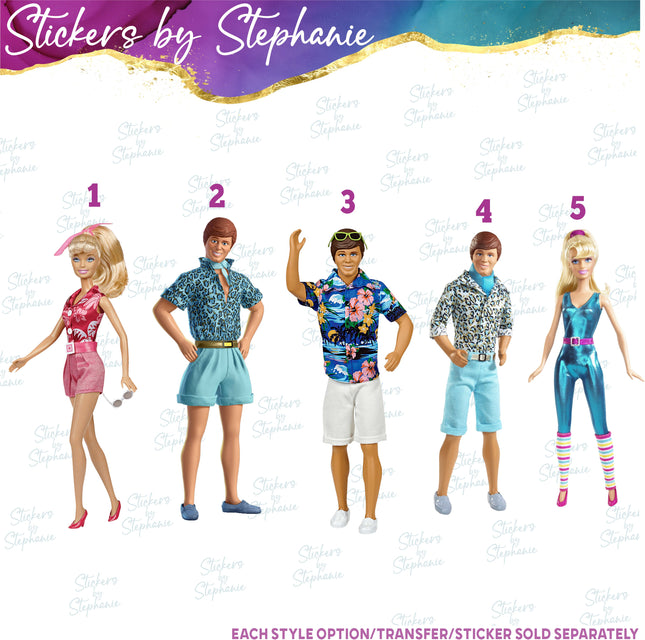 (s02C-060) Barbie Ken Graphic Iron-On Transfer or Sticker