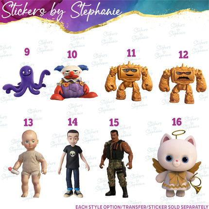 (s02C-062) Forky & Other Toy Story 3 & 4 Characters Graphic Iron-On Transfer or Sticker