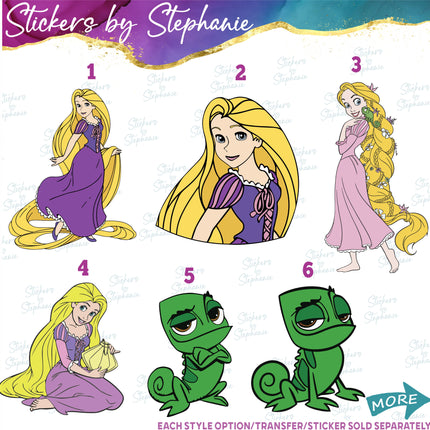 (s02C-066) Rapunzel Tangled Graphic Iron-On Transfer or Sticker