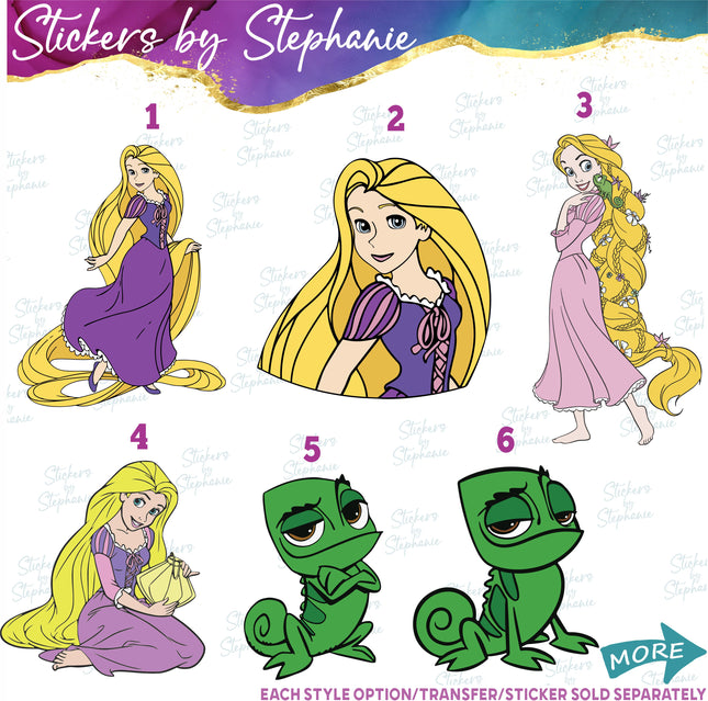 (s02C-066) Rapunzel Tangled Graphic Iron-On Transfer or Sticker
