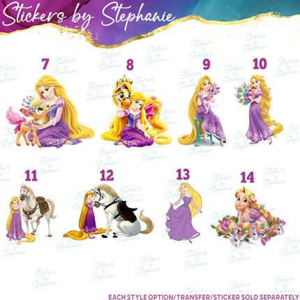(s02C-066) Rapunzel Tangled Graphic Iron-On Transfer or Sticker