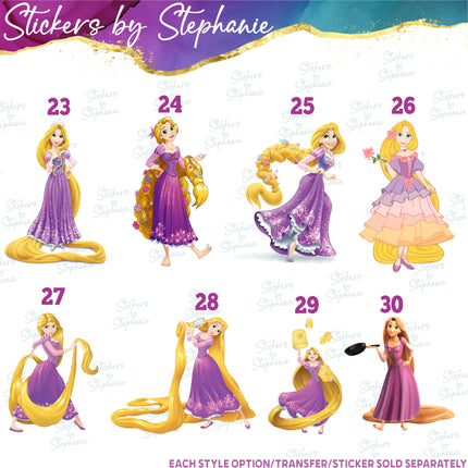 (s02C-066) Rapunzel Tangled Graphic Iron-On Transfer or Sticker