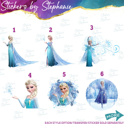 (s02C-067) Elsa Frozen Graphic Iron-On Transfer or Sticker