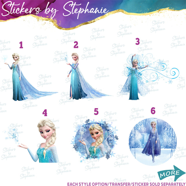 (s02C-067) Elsa Frozen Graphic Iron-On Transfer or Sticker