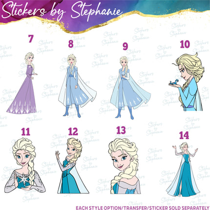 (s02C-067) Elsa Frozen Graphic Iron-On Transfer or Sticker