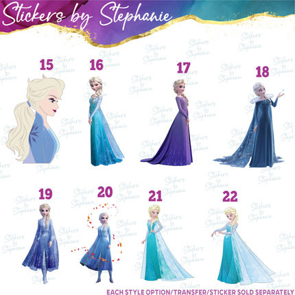 (s02C-067) Elsa Frozen Graphic Iron-On Transfer or Sticker