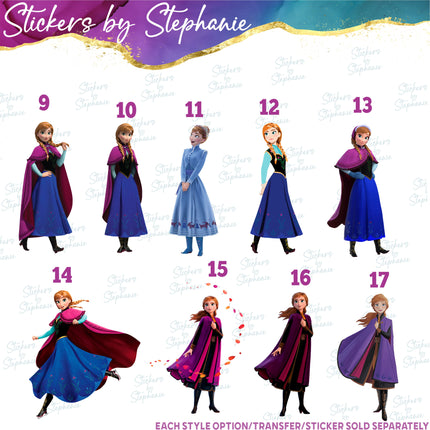 (s02C-068) Anna Frozen Graphic Iron-On Transfer or Sticker