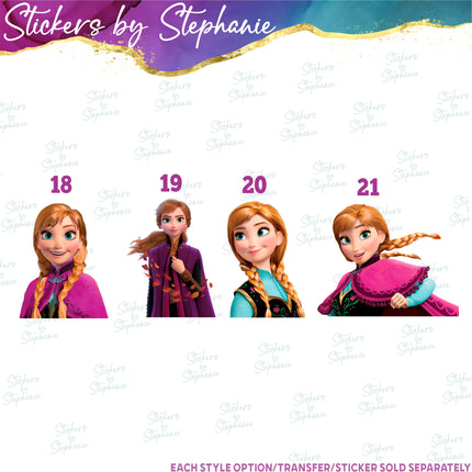 (s02C-068) Anna Frozen Graphic Iron-On Transfer or Sticker