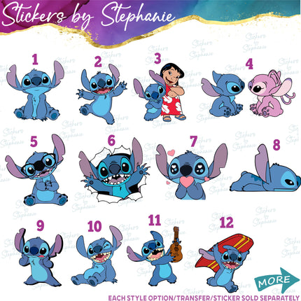 (s02C-007) Stitch, Lilo, Angel Graphic Iron-On Transfer or Sticker