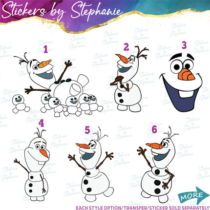 (s02C-070) Olaf Bruni Frozen Graphic Iron-On Transfer or Sticker