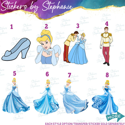 (s02C-071) Cinderella Graphic Iron-On Transfer or Sticker