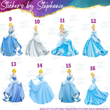 (s02C-071) Cinderella Graphic Iron-On Transfer or Sticker