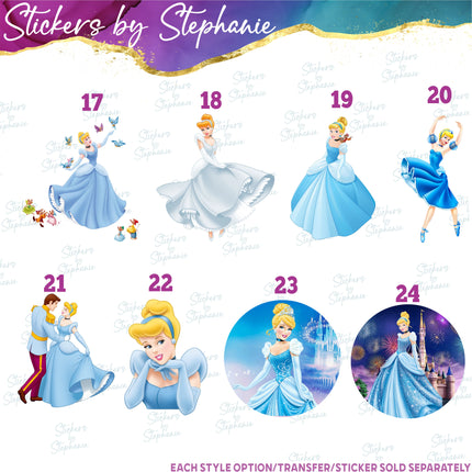 (s02C-071) Cinderella Graphic Iron-On Transfer or Sticker