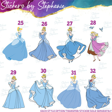 (s02C-071) Cinderella Graphic Iron-On Transfer or Sticker