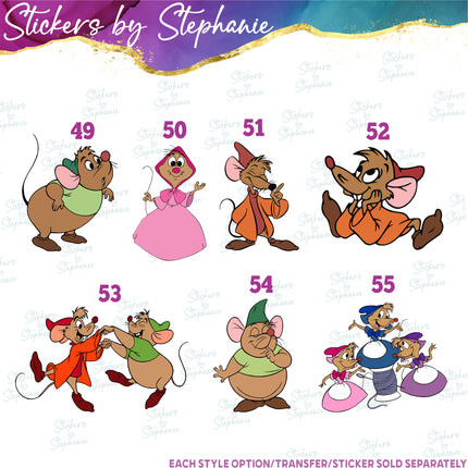 (s02C-071) Cinderella Graphic Iron-On Transfer or Sticker