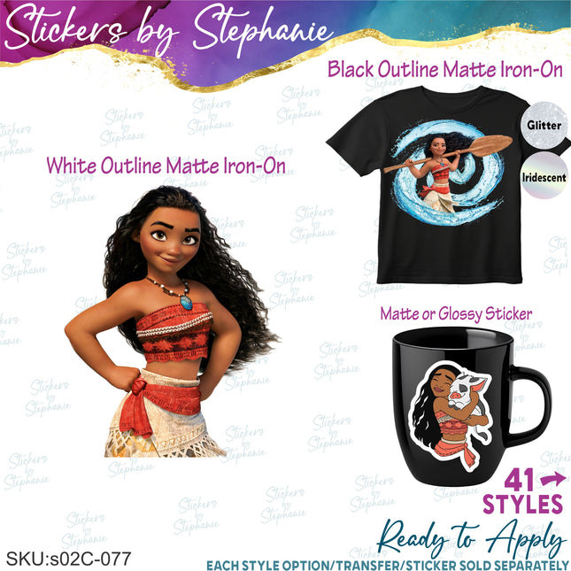 (s02C-077) Moana Graphic Iron-On Transfer or Sticker