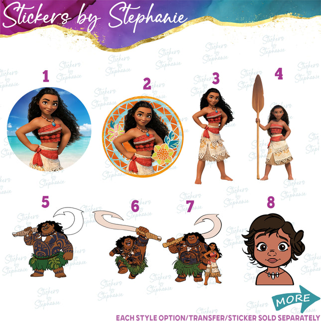 (s02C-077) Moana Graphic Iron-On Transfer or Sticker