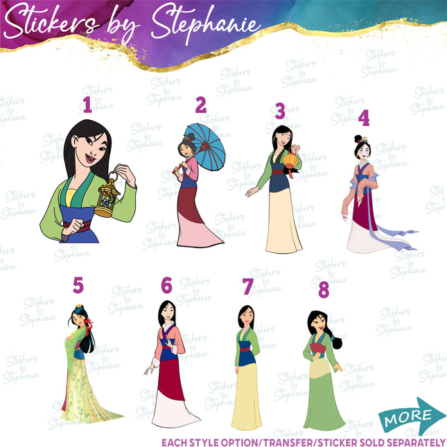 (s02C-078) Mulan Graphic Iron-On Transfer or Sticker