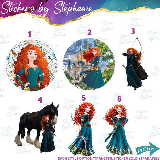 (s02C-079) Merida Brave Graphic Iron-On Transfer or Sticker