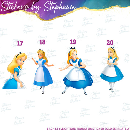 (s02C-082) Alice in Wonderland Graphic Iron-On Transfer or Sticker