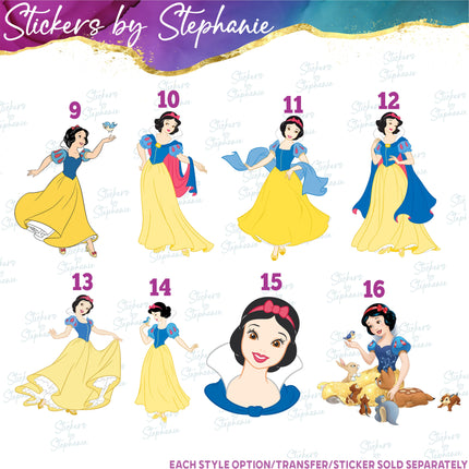 (s02C-083) Snow White Graphic Iron-On Transfer or Sticker