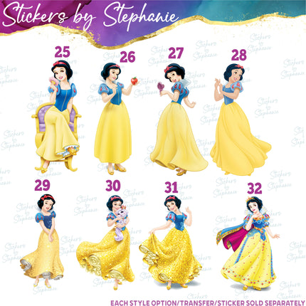 (s02C-083) Snow White Graphic Iron-On Transfer or Sticker