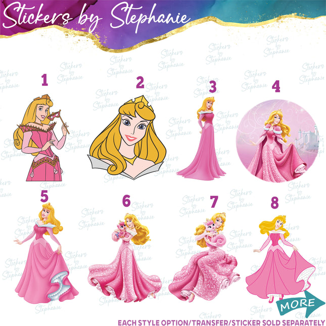 (s02C-084) Sleeping Beauty Graphic Iron-On Transfer or Sticker