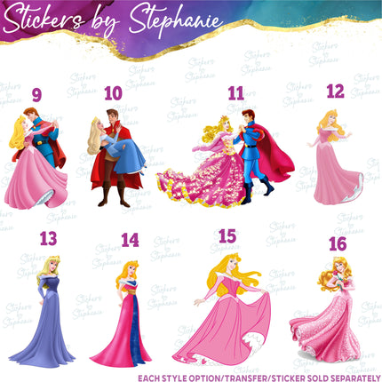 (s02C-084) Sleeping Beauty Graphic Iron-On Transfer or Sticker