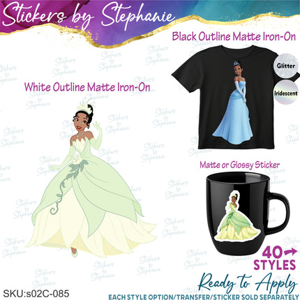 (s02C-085) Princess and the Frog Graphic Iron-On Transfer or Sticker