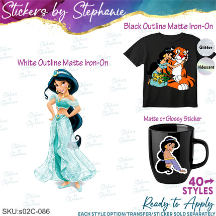 (s02C-086) Jasmine Raja Graphic Iron-On Transfer or Sticker