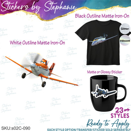 (s02C-090) Planes Graphic Iron-On Transfer or Sticker