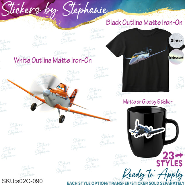 (s02C-090) Planes Graphic Iron-On Transfer or Sticker