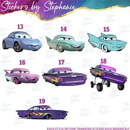 (s02C-093) Cars Cartoon Graphic Iron-On Transfer or Sticker