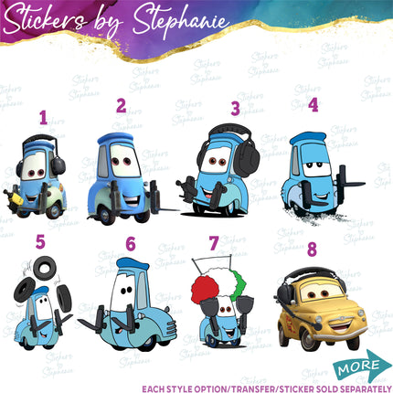 (s02C-094) Cars Cartoon Graphic Iron-On Transfer or Sticker