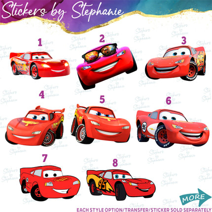 (s02C-095) Lightning McQueen Graphic Iron-On Transfer or Sticker