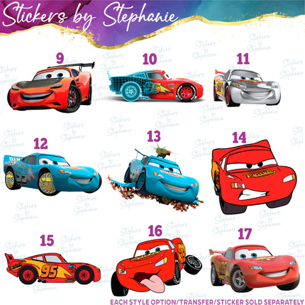 (s02C-095) Lightning McQueen Graphic Iron-On Transfer or Sticker