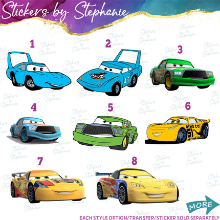 (s02C-096) Racers Race Cars Graphic Iron-On Transfer or Sticker