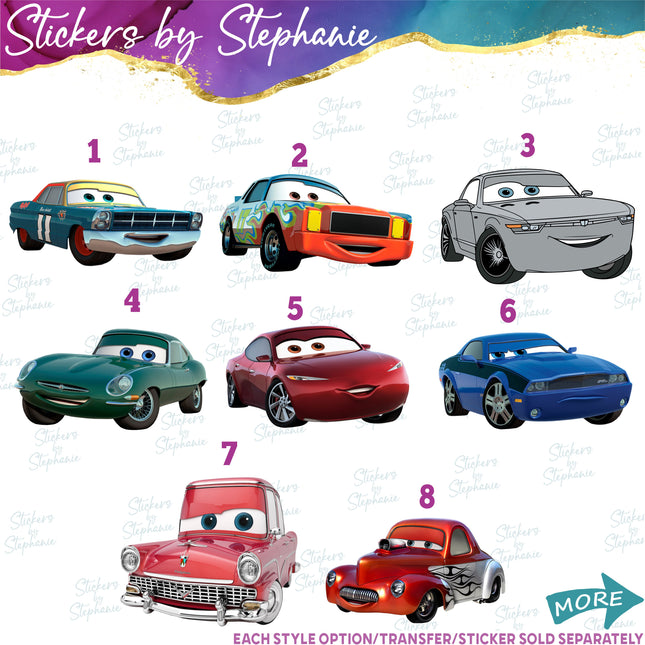 (s02C-097) Cars Cartoon Graphic Iron-On Transfer or Sticker