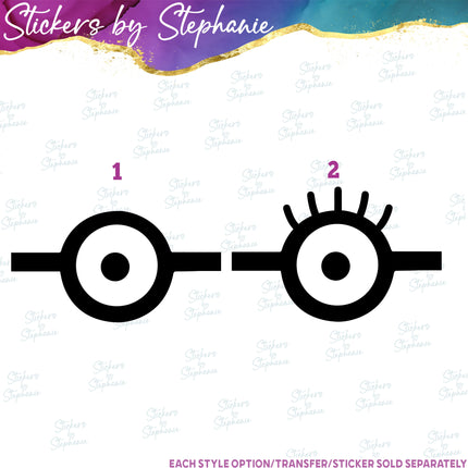 (s02C-098) Minion Eye Graphic Iron-On Transfer or Sticker