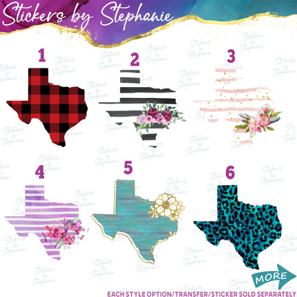 (s02S-043) Texas State Illustrated Graphic Iron-On Transfer or Sticker