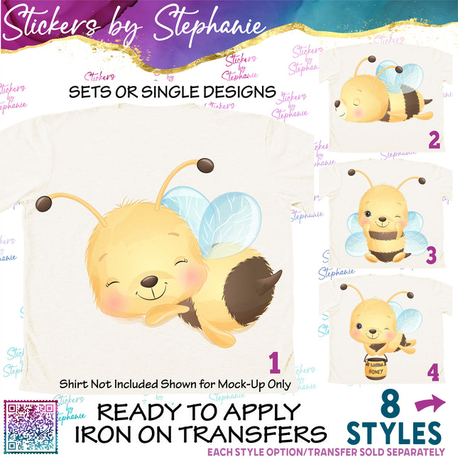 (s02A-379) Baby Bee Bumblebee Graphic Iron-On Transfer or Sticker