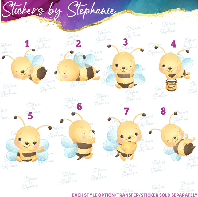 (s02A-379) Baby Bee Bumblebee Graphic Iron-On Transfer or Sticker