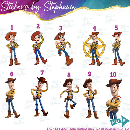 (s02C-052) Woody Toy Story Graphic Iron-On Transfer or Sticker