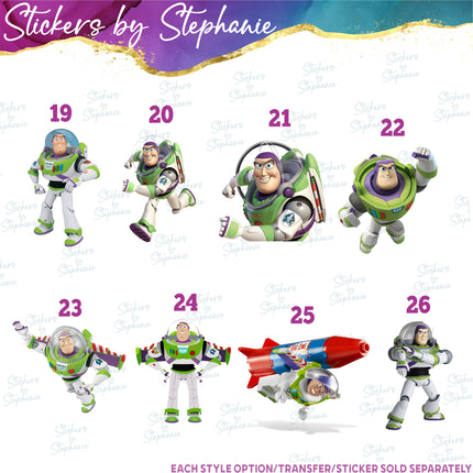 (s02C-054) Buzz Lightyear Toy Story Graphic Iron-On Transfer or Sticker