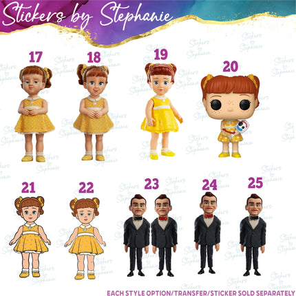 (s02C-062) Forky & Other Toy Story 3 & 4 Characters Graphic Iron-On Transfer or Sticker